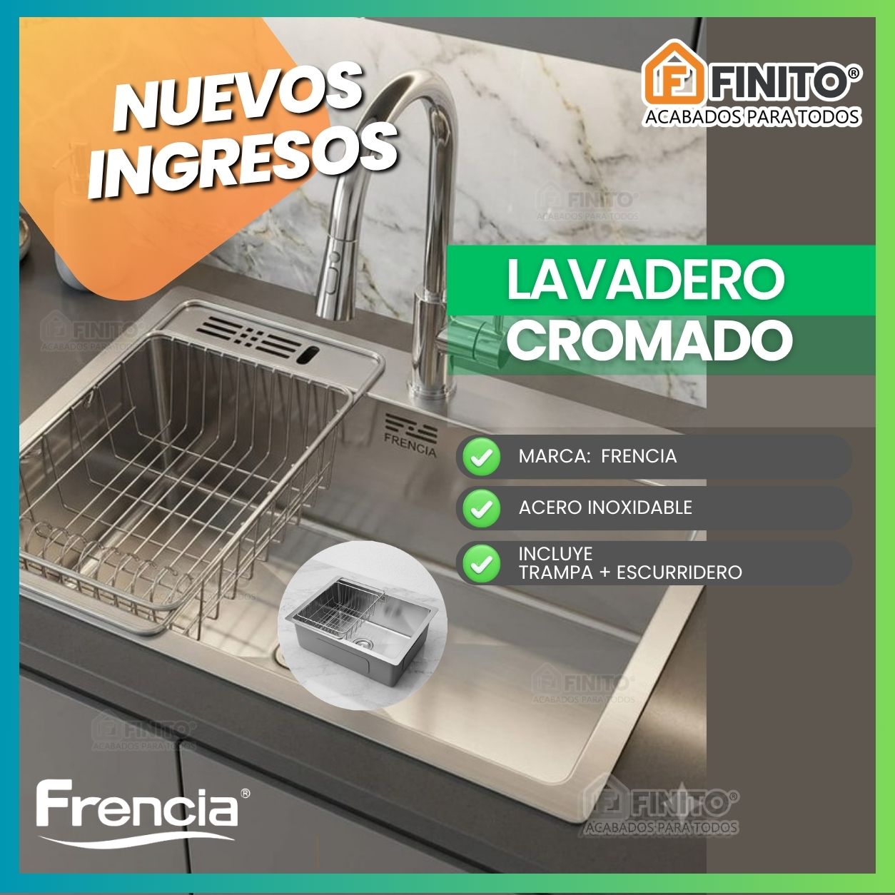 LAVADERO CROMADO- FRENCIA