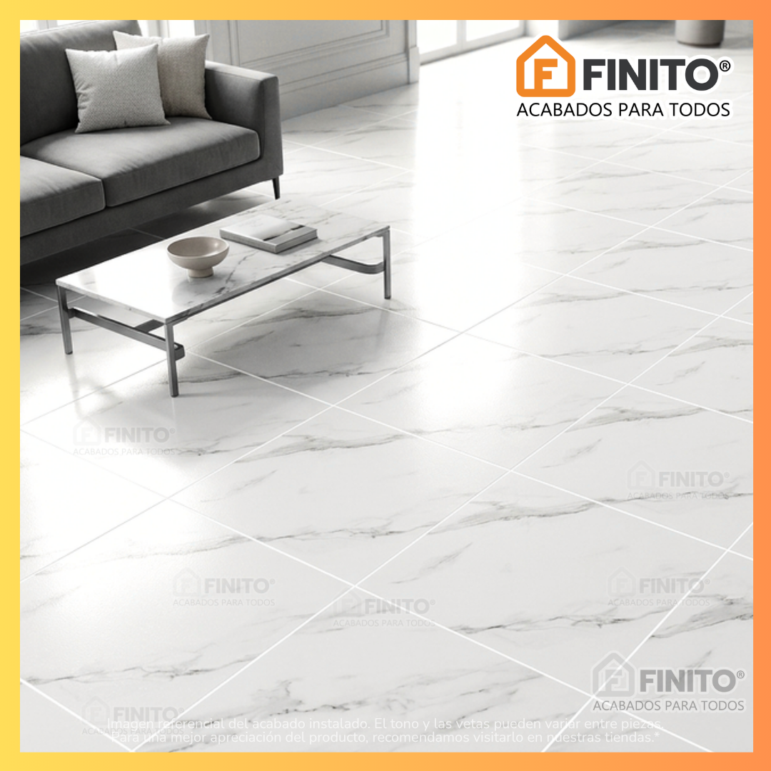 Porcelanato Semibrillante Marmolizado 60x60 1.44Mt2 Calacatta Neve
