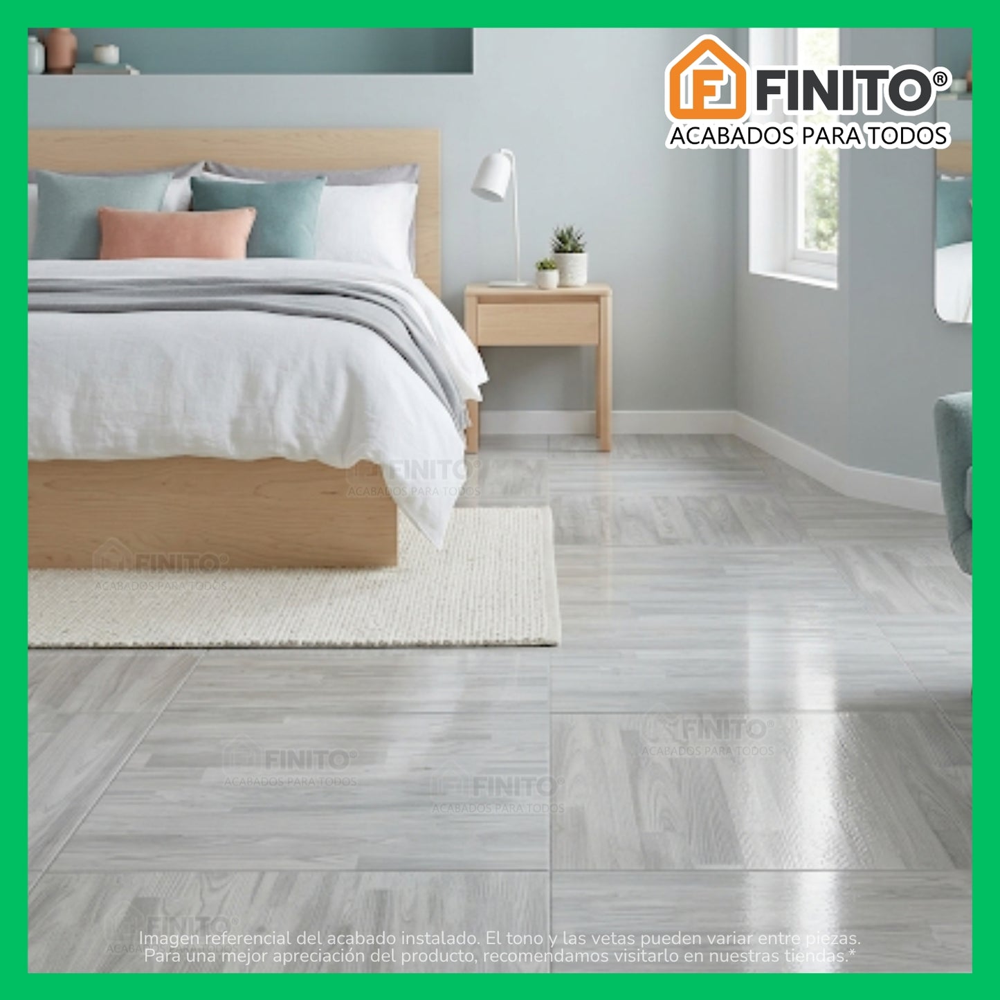 Cerámica Madera Brillante 45x45cm 2.29 m2 Mercier Gris