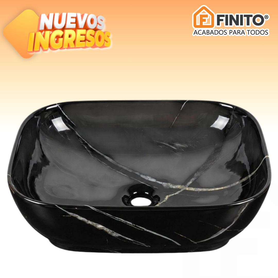BOWL LOZA LAVATORIO NEGRO BRILLANTE PAREDMETAL