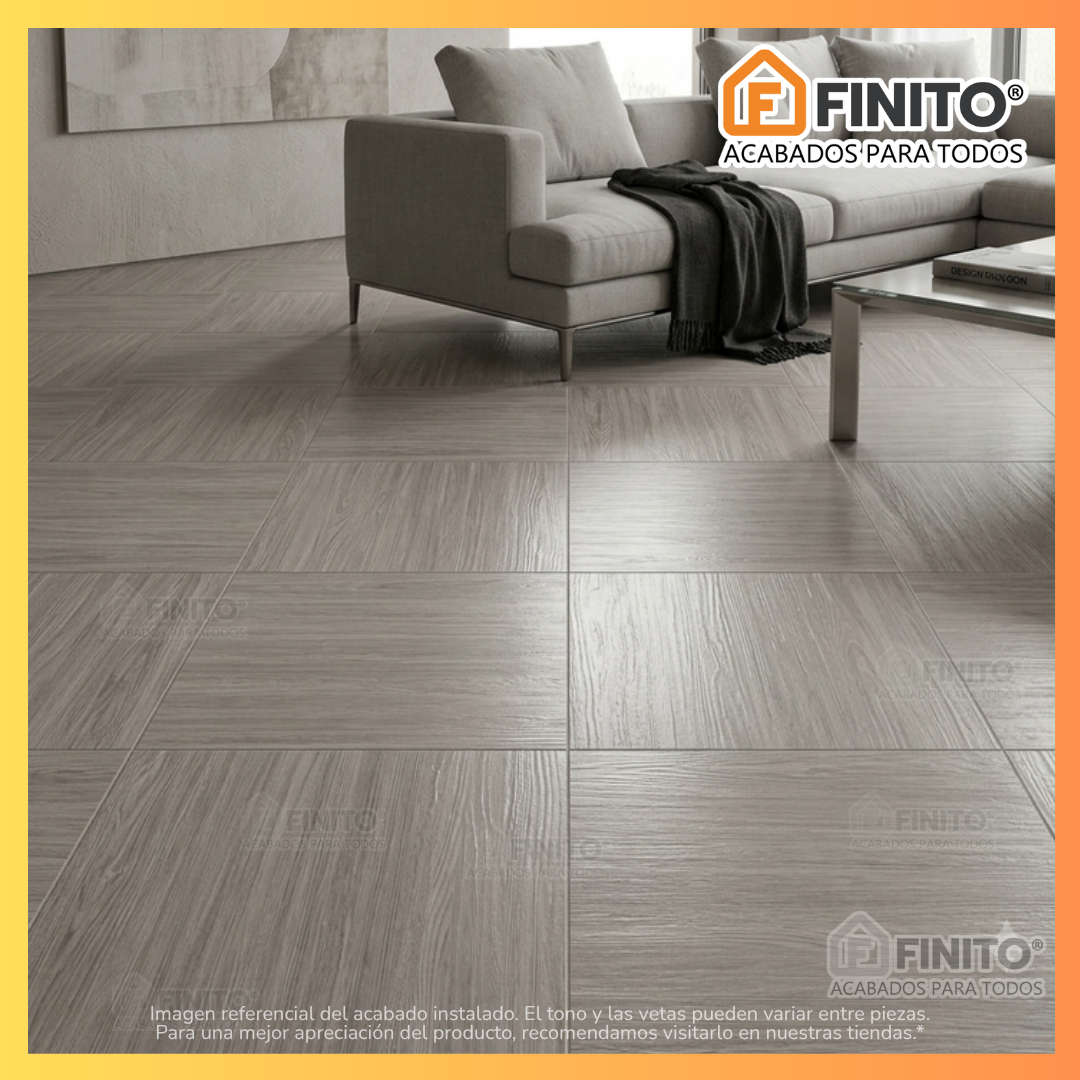 Porcelanato Maderado Texturizado 60x60 1.44Mt2 Bosco Grigio