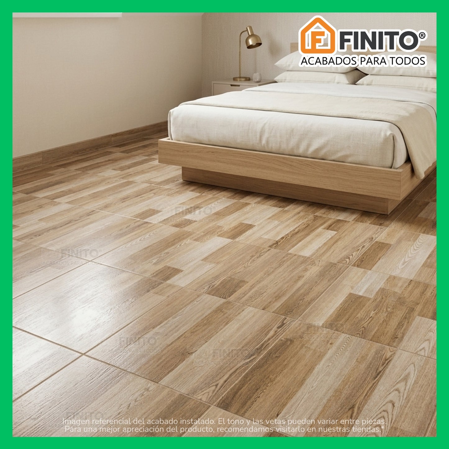 Cerámica Madera Brillante 45x45cm 2.29 m2  Pinus Beige