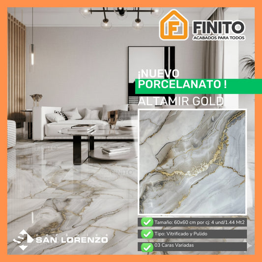 PORCELANATO PULIDO ALTAMIR GOLD 60X60 01 CAJA 1.44 MT2