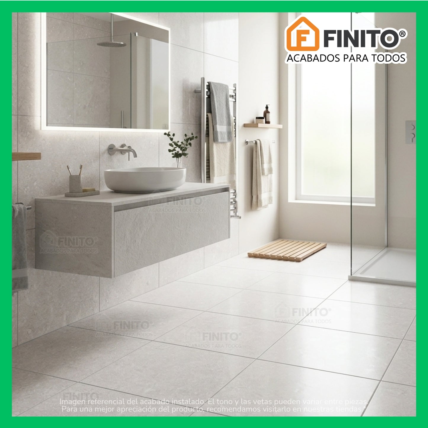 PORCELANATO MATE MARMOLIZADO GRIS PISO PARED BORDE PLANO CEMENTICIO MARFIL 60X60CM 1.44MT2