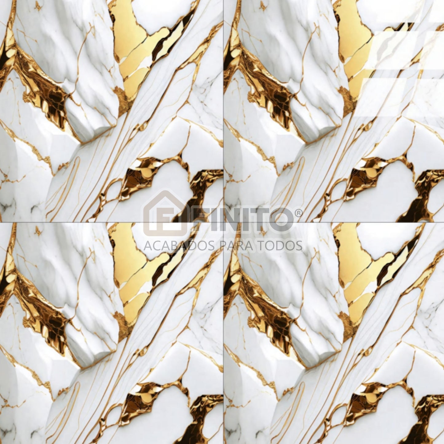 PORCELANATO PULIDO ESTILO MARMOLIZADO PISO PARED BLANCO CON VETAS DORADAS CARRARA IMPERIAL GOLD 60×60CM 1.44MT2