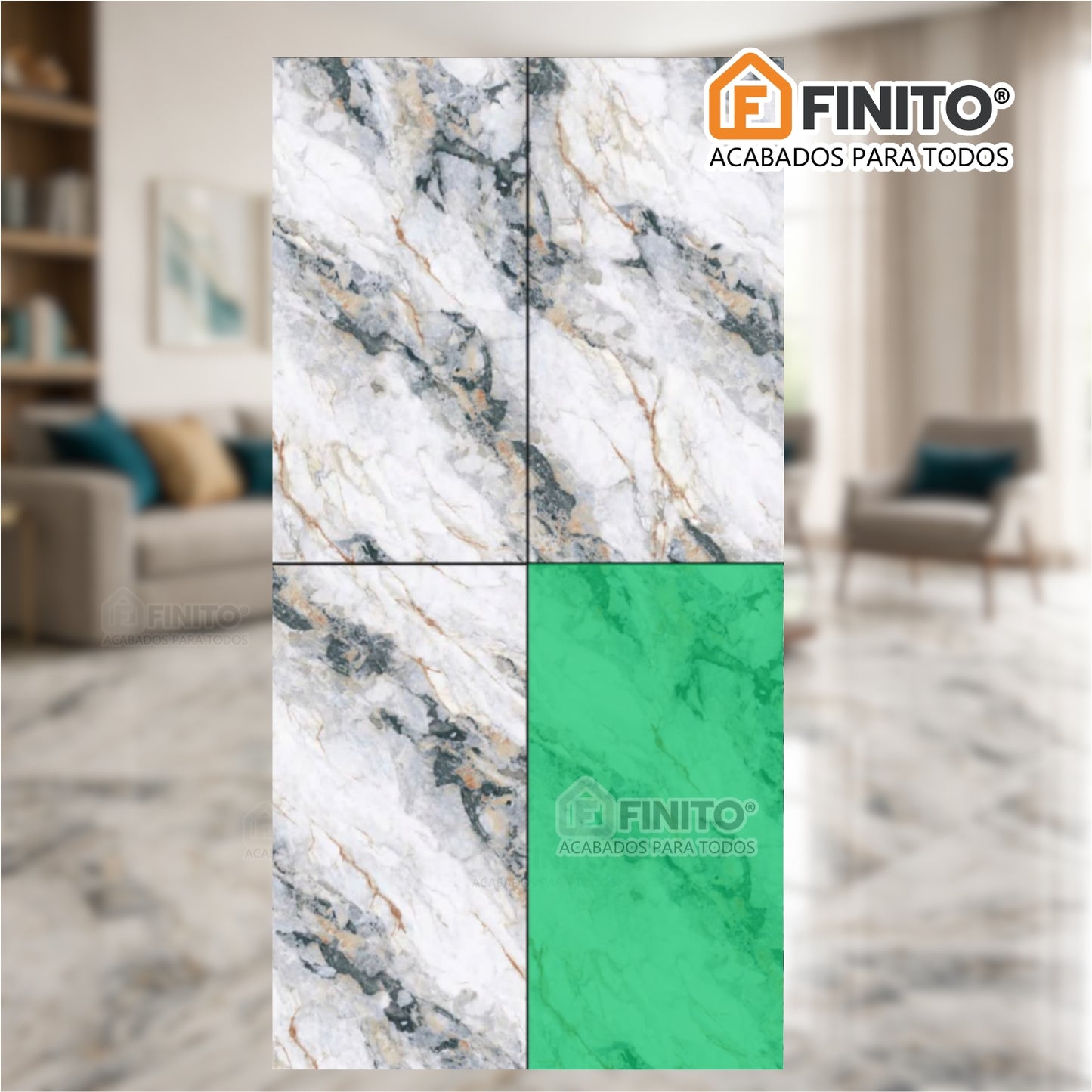 PORCELANATO VITRIFICADO ESTILO MARMOLIZADO IDEAL PARED PISO MESA CALACATTA BLUE 60X120CM 2.16MT2
