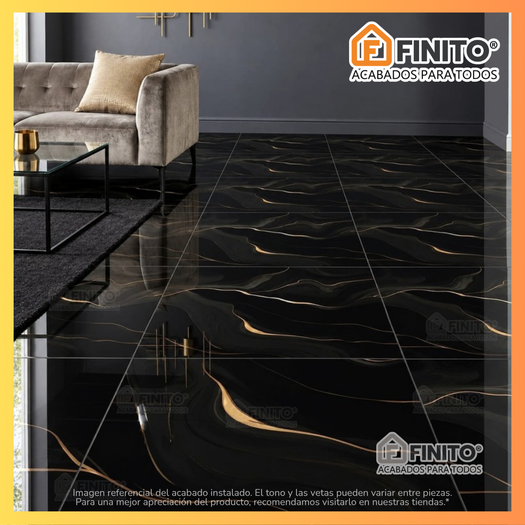 Porcelanato Vitrificado 60x60 1.44MT2 Portoro Gold