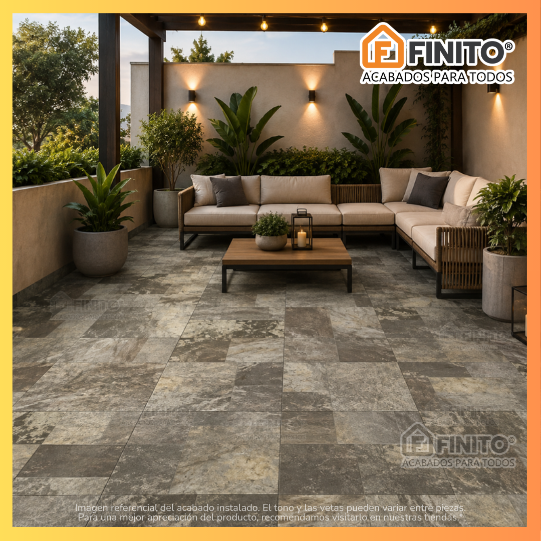Cerámica Mate Rústico 60x60 2.58Mt2 Swing Gris